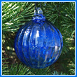 Cobalt Blue Crystal Glass Optic Three Inch Ornament Ball - Wholesale