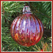 Cranberry Red Crystal Glass Optic Three Inch Ornament Ball - Wholesale