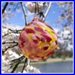 Cherry Blossom Crystal Glass Ornament Ball - Wholesale
