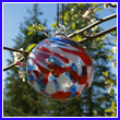 Red, White and Blue Patriotic Crystal Glass Ornament - Wholesale
