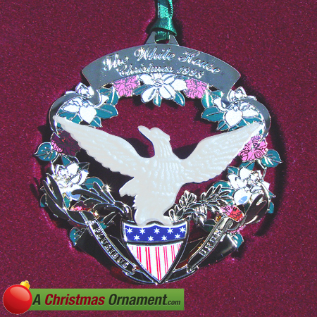 1998 White House James Buchanan Holiday Wreath Ornament